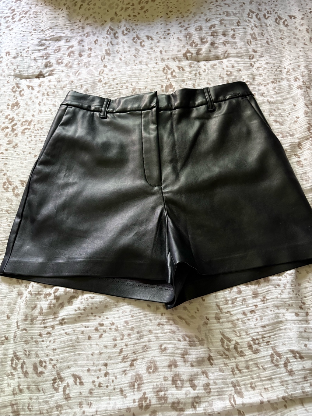 Express Black Faux Leather High-Waist Women's Shorts